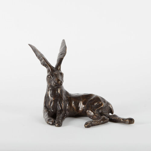 A Bronze Hare Sculpture