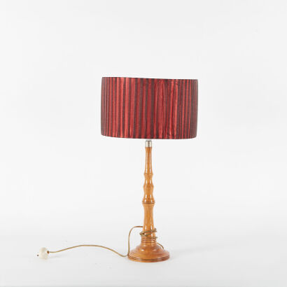 A Vintage Turned Wood Table Lamp