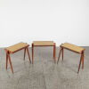 A Set Three Stacking Mid-Century Compase Leg Tables - 2