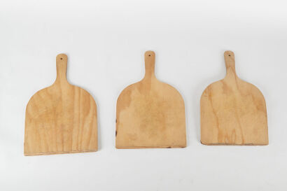 A Trio Of Wooden Pizza Paddles