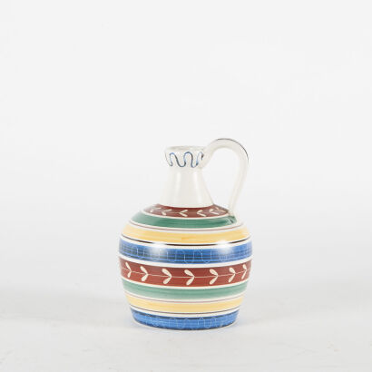 A Striped Nitjso Ceramic Vase