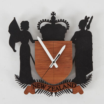 A New Zealand Coat Of Arms Clock By Ian Blackwell