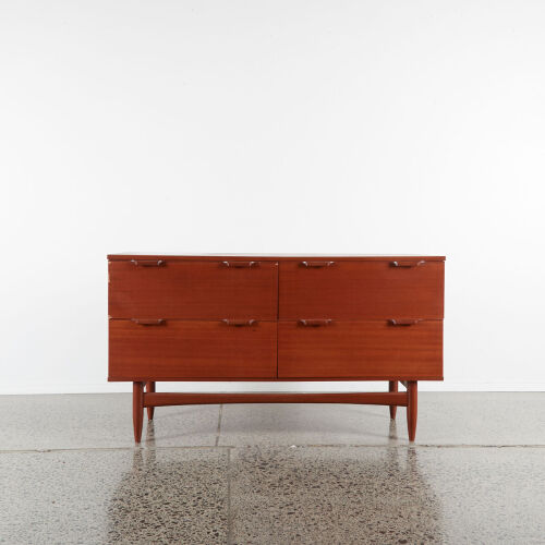 A Mid-Century Four Drawer With Mirror