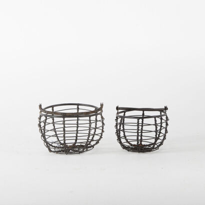 A Pair Of Wire Garlic and Shallot Baskets