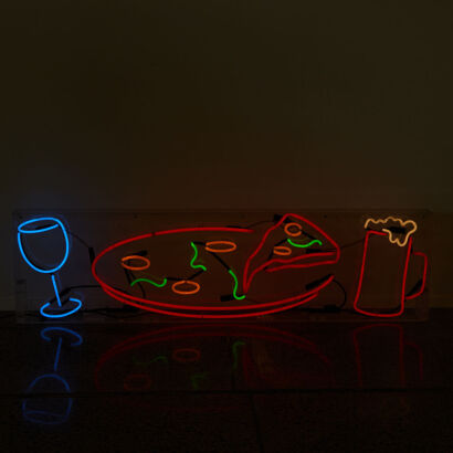 A Pizza Cafe Neon Sign