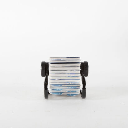 An Open Rotary Rolodex Business Card File