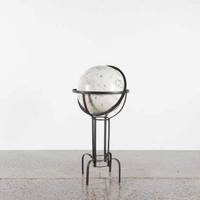 A Repogle Floor Globe Mounted On Steel Base