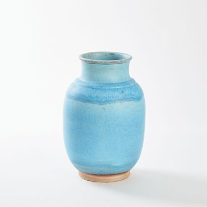 A Blue and Purple Ceramic Vase