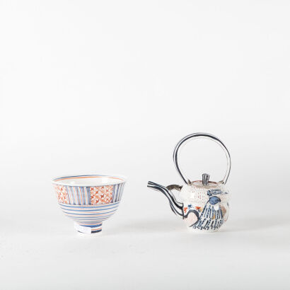 An Aaron Scythe Bowl and Teapot