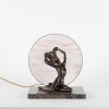 An Original Art Deco Bronze Figure On A Marble Base Lamp