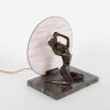 An Original Art Deco Bronze Figure On A Marble Base Lamp - 2