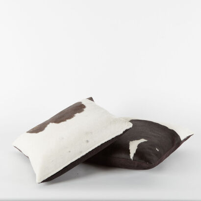 A Pair Of Cowhide Cushions