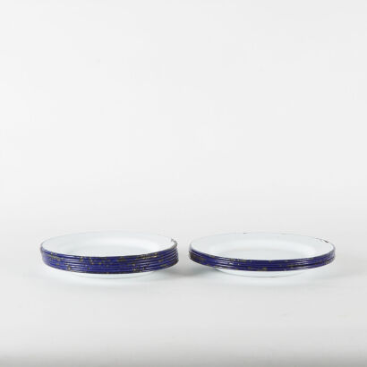 As Set Of 12 Enamel Plates