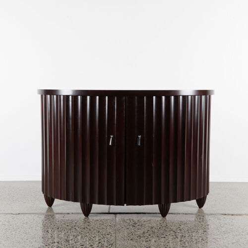 An Art Deco Style Fluted Demilune Cabinet