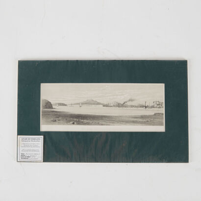 C.D BARRAUD Auckland Harbour Lithograph Circa 1877