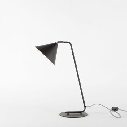 A Black Metal MCM Desktop Lamp