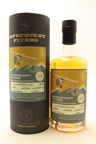 (1) Aultmore 2010 Infrequent Flyers 10 Year Old Single Malt Scotch Whisky, 58.5% ABV