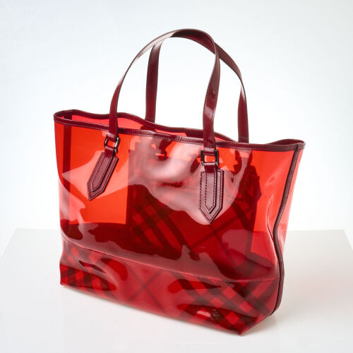 Burberry Red Transparent Tote Bag