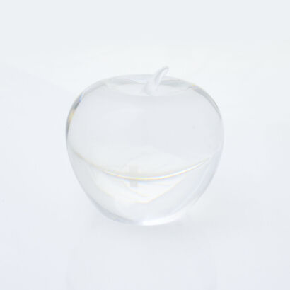 Tiffany & Co Crystal Apple Paperweight with Box