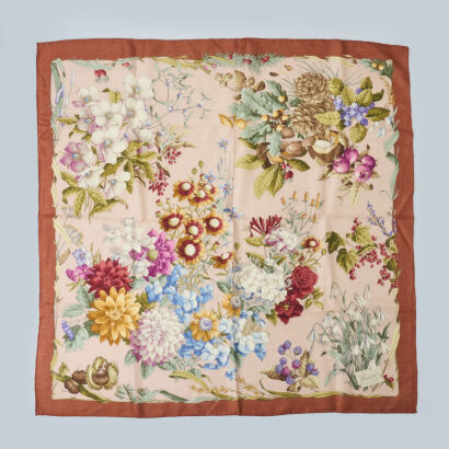 Gucci Sheer Floral 40% Wool, 30% Cashmere, 30% Silk Scarf