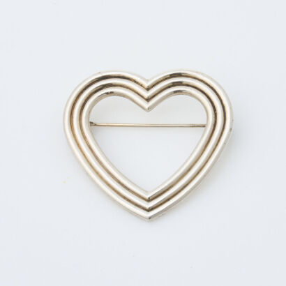 Tiffany & Co ,Silver Menard Collaboration Heart Brooch