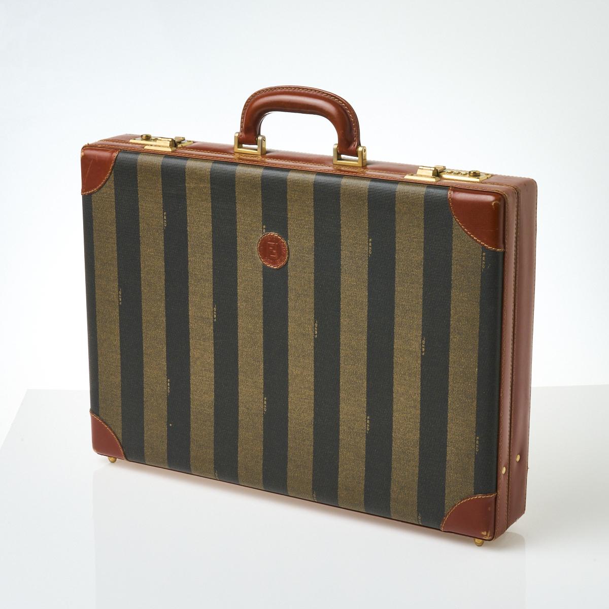 Fendi Vintage Pequin Briefcase