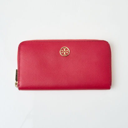 Tory Burch Pink Saffiano Leather Wallet