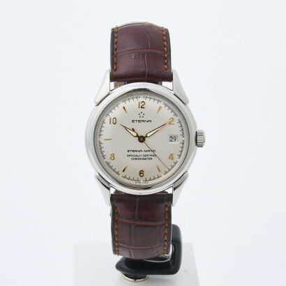 Stainless Steel 36mm Eterna, Eterna-Matic, 1948 Collection Wristwatch