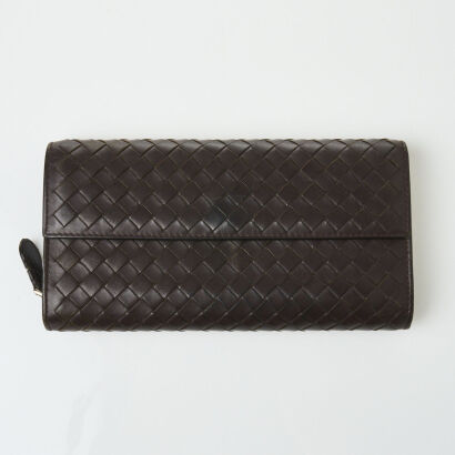 Bottega Veneta Brown Intrecciato Wallet