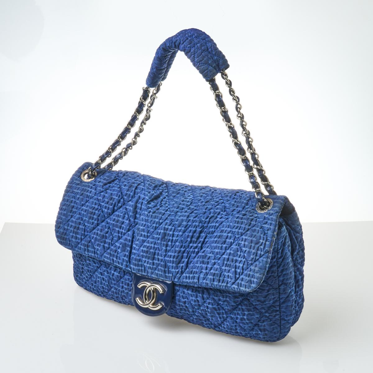 Chanel Blue Nylon Flap Bag