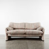 A Vintage Maralunga Two Seater Sofa By Vico Magistretti For Cassina In Original Striped Corduroy