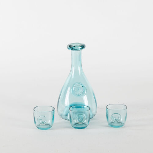 A Mid-Century Ole Winter Holmegaard Elsinore Carafe Plus And Three Glasses