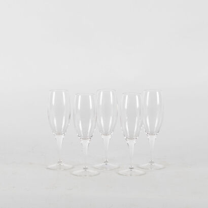 A Set Of Five Champagne Glasses