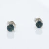 14ct White Gold, 4.25mm Teal Blue Sapphire Stud Earrings
