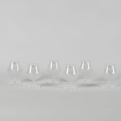 A Set of Six J.G. Durand Crystal Cognac Glasses Florence Satine