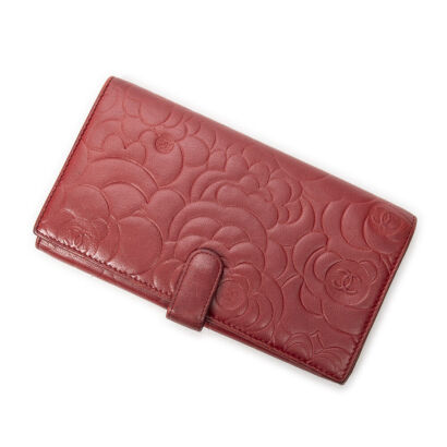 Chanel Camellia Embossed Wallet