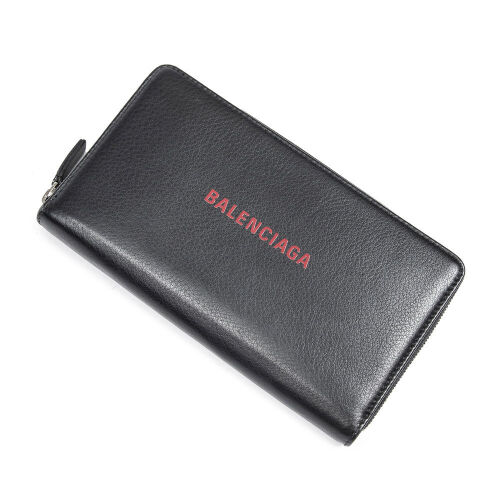 Balenciaga Grained Leather Logo Wallet