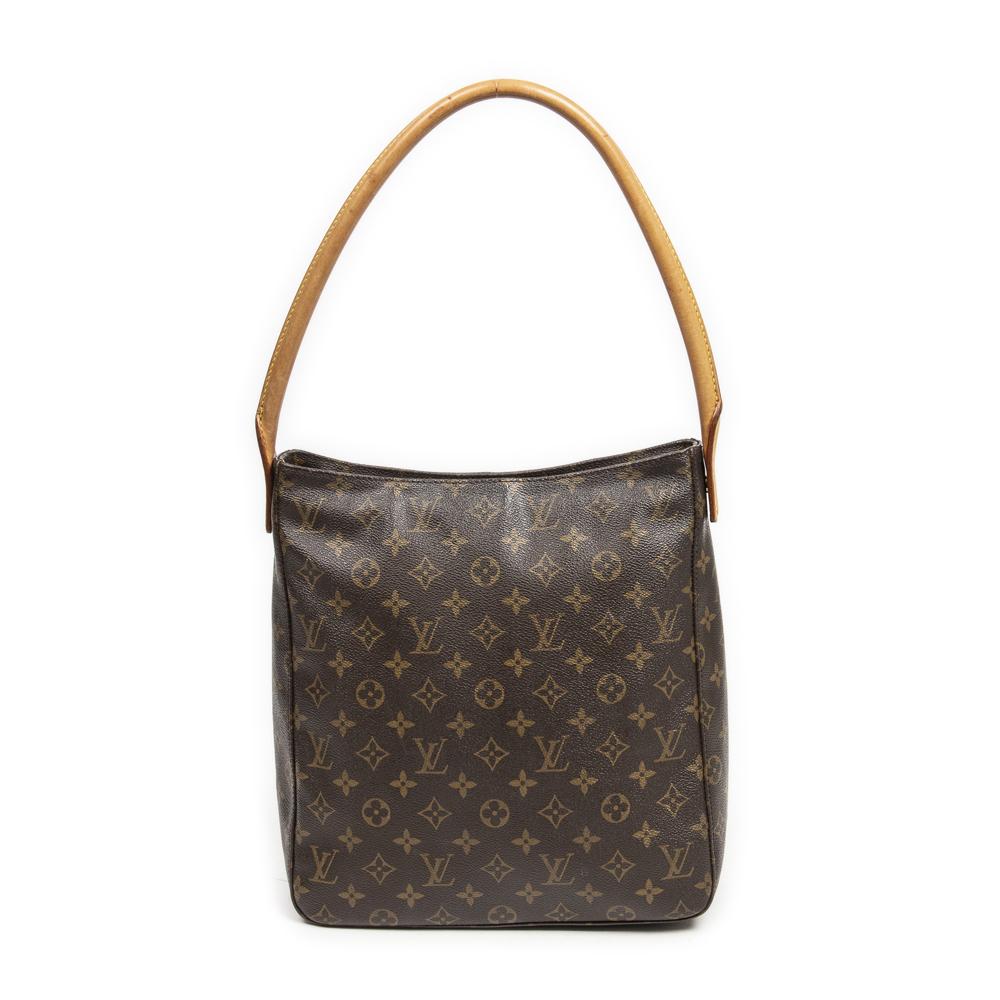 Louis Vuitton Brown Leather Monogram Cabas Mezzo Tote Bag Auction