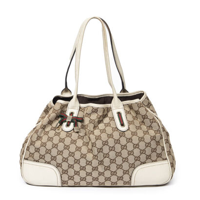 Gucci Canvas and Leather Web Princy Tote Bag