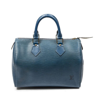 Louis Vuitton Blue Epi Speedy 25