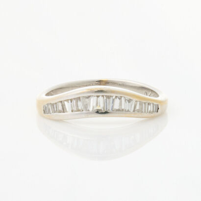 Rhodium Plated, 18ct Yellow Gold .43ct Diamond Dress Ring