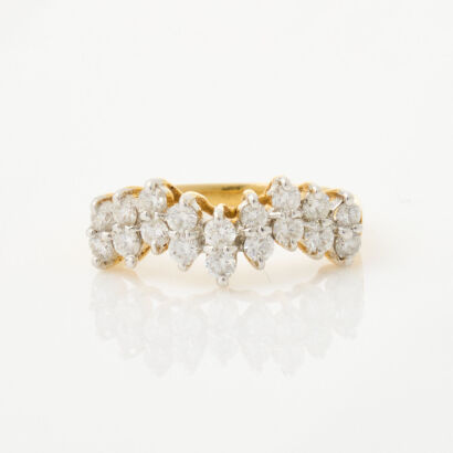 14ct Yellow Gold, .50ct Shaped Diamond Dress Ring