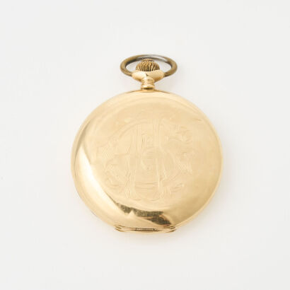 14ct Yellow Gold Vintage Pocket Watch with Cream Arabic Numeral Dial