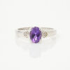 10ct White Gold, .50ct Amethyst and Diamond Ring