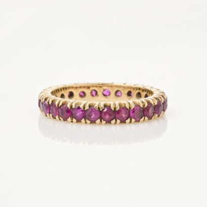 9ct Yellow Gold, Full Circle Eternity, 1.00ct Ruby Ring