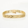 14ct Yellow Gold, Herringbone Faceted Bracelet with Hidden Clasp