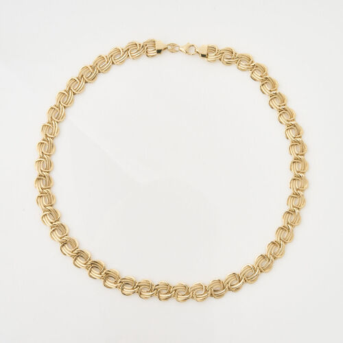 14ct Yellow Gold, 41cm Inter-twined Necklet