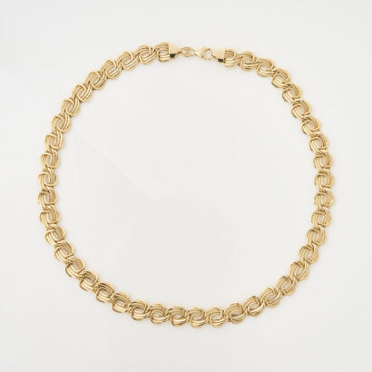 14ct Yellow Gold, 41cm Inter-twined Necklet