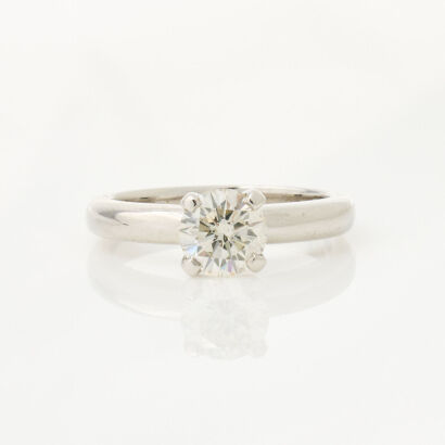 Platinum, Handmade, 1.01ct Diamond Solitaire Ring