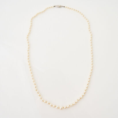 Vintage, 44cm Graduated Mikimoto Pearl Strand with Box